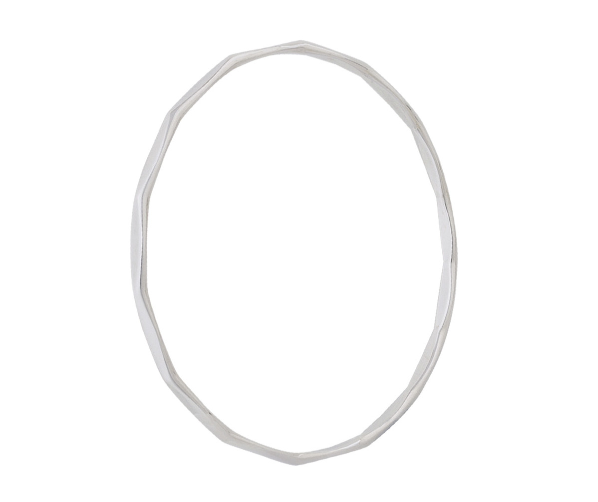 Solid Silver Faceted Bangle