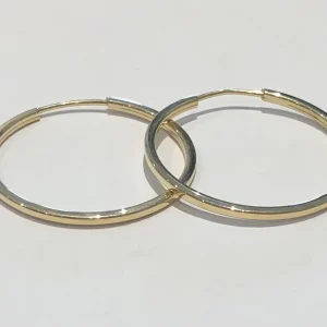 9ct Yellow Gold 25mm Square Profile Sleepers
